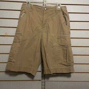 Arizona Jean Company Men's Tan Cargo Shorts Size 30 Flat Front Cotton